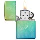 Zippo Peacock Design Classic High Polish Teal Windproof Pocket Lighter, 49191