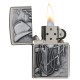 Zippo Resting Cowboy Classic Brushed Chrome Windproof Pocket Lighter, 24879