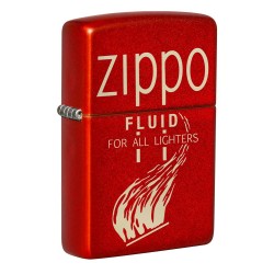 Zippo Retro Design Classic Metallic Red Windproof Pocket Lighter, 49586