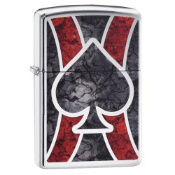 Zippo Spade Design Classic High Polish Chrome Windproof Pocket Lighter, 28952