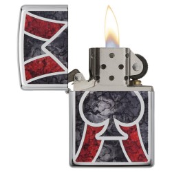 Zippo Spade Design Classic High Polish Chrome Windproof Pocket Lighter, 28952