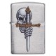 Zippo Sword Skull Design, Brushed Chrome Windproof Pocket Lighter, 49488