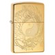 Zippo Tiger And Dragon Design Classic High Polish Brass Windproof Pocket Lighter, 49024