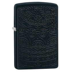 Zippo Tone On Tone Design Classic Black Matte Windproof Pocket Lighter, 29989