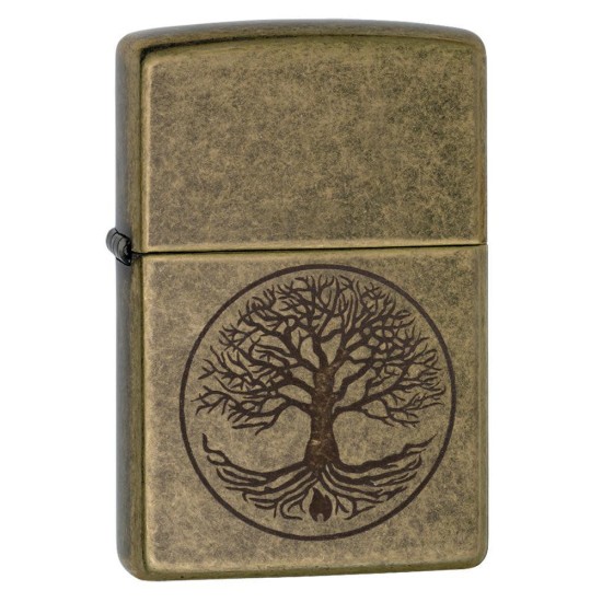 Zippo Tree Of Life, Antique Brass Windproof Pocket Lighter, 29149