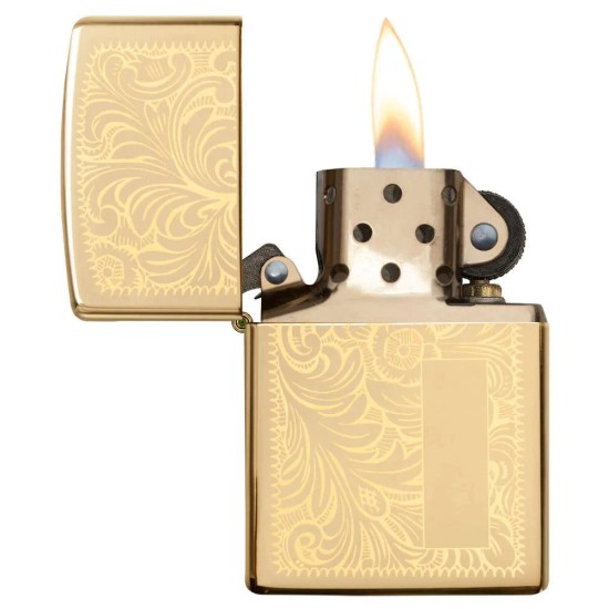 Zippo Venetian Classic High Polish Brass Windproof Pocket Lighter, 352B