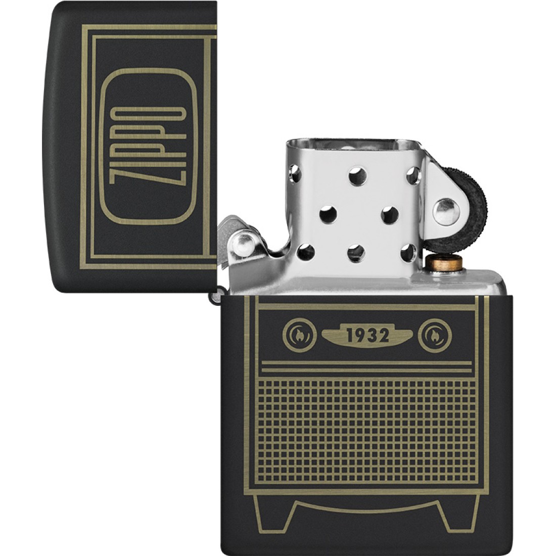 Zippo Vinatage Tv Design Black Matte Windproof Pocket Lighter 48619 Zippo India Lightorati 