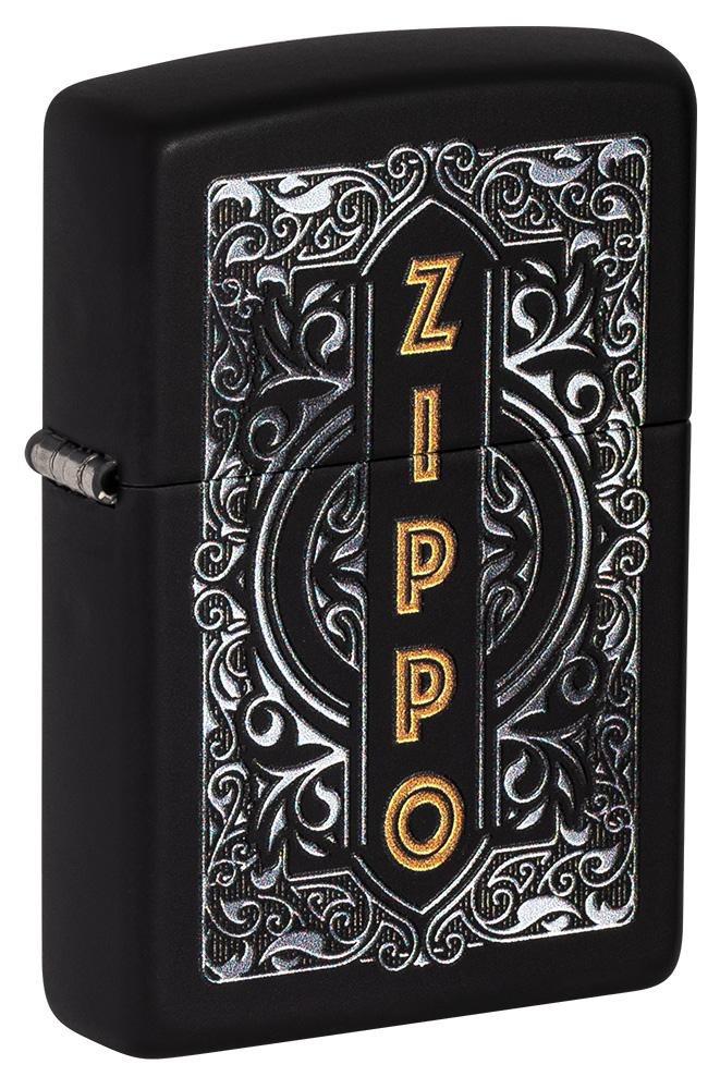 Zippo Design Classic Black Matte Windproof Pocket Lighter, 49535