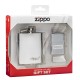 Zippo Flask & Lighter Gift Set, Brushed Chrome Finish Windproof Pocket Lighter, 49358